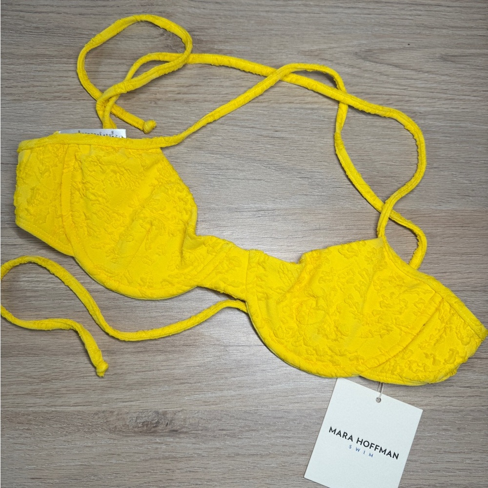 NWT Mara Hoffman Mazlyn Yellow Bikini Top